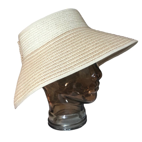 Magid Hats Straw Sun Visor Hat Roll Up Bow Closure - Picture 3 of 8